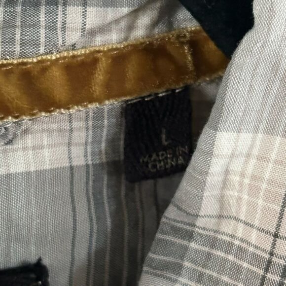 DKOTA Grizzly Button Snap Green Plaid Short Sleeve Shirt, Sz Large - Picture 8 of 16